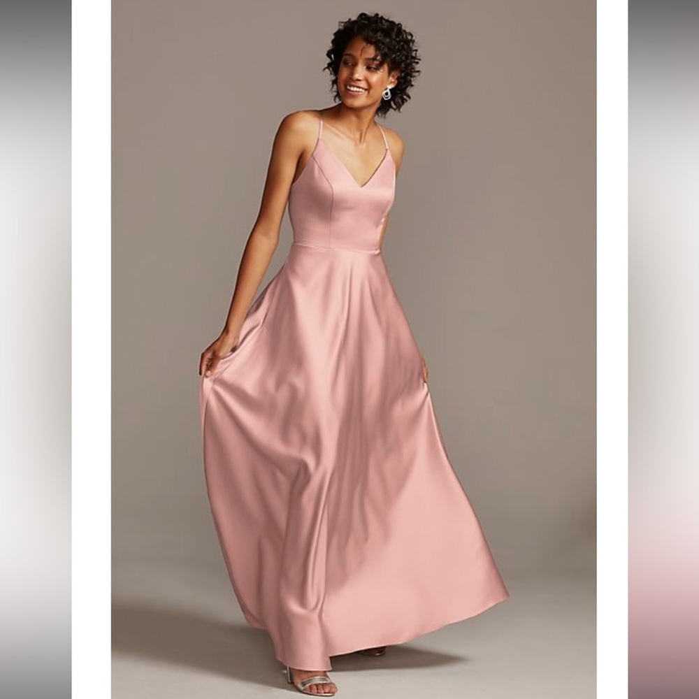 Satin bridesmaids dress.